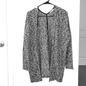 Black/white heather cardigan
